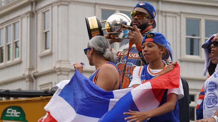New York Knicks revel in their NBA victory parade as joyous fans and celebs fill the streets