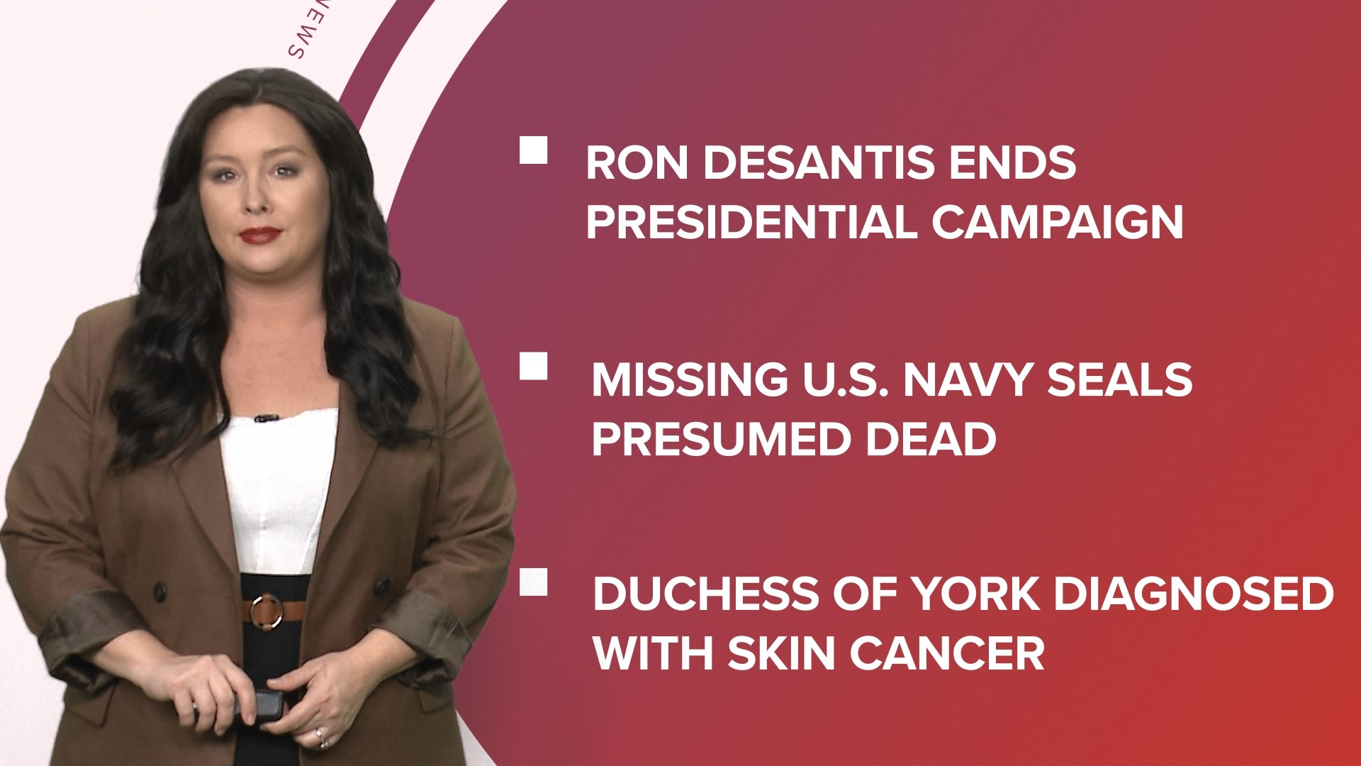 A look at what is happening in the news from Gov. Ron DeSantis ends his run for president to two U.S. Navy seals presumed dead and more student loan debt forgiven.