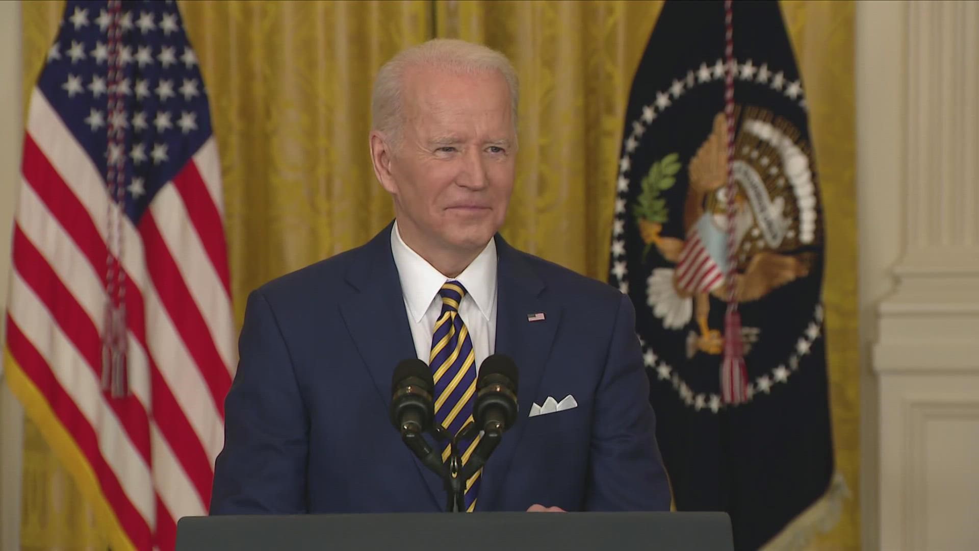 Biden answered reporters' questions on campaign promises, COVID-19, education, Ukraine-Russia tensions and more.