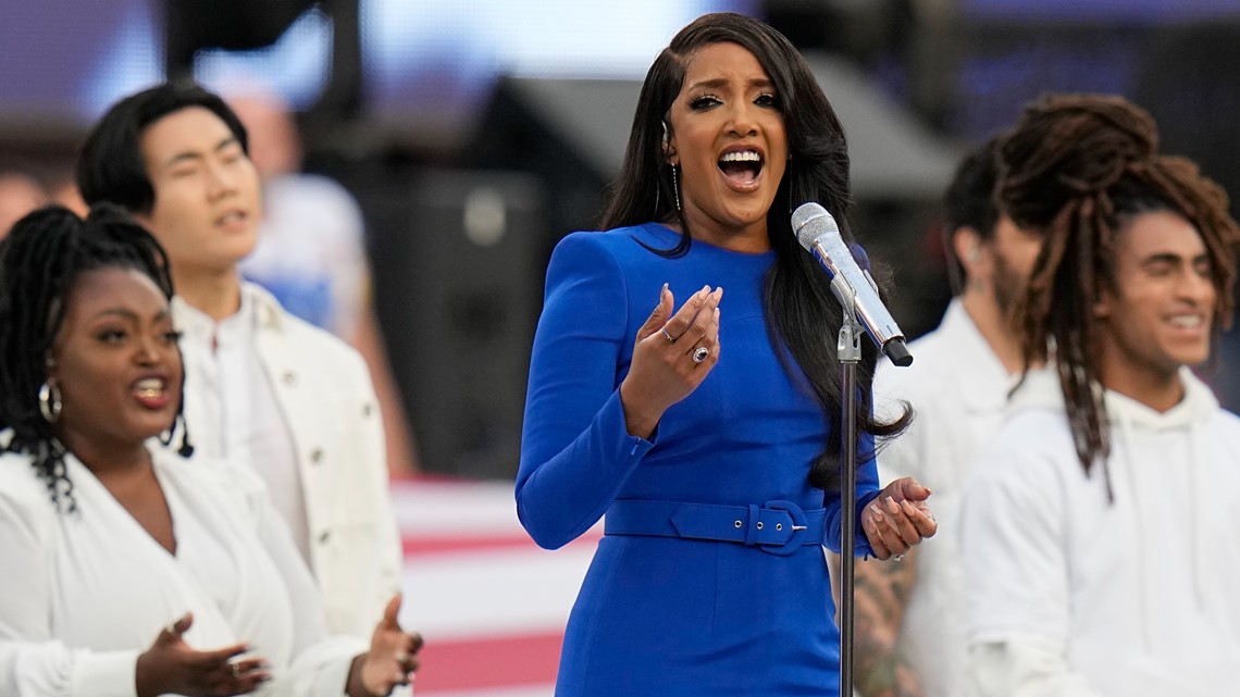 How long was the Super Bowl national anthem in 2022? Mickey Guyton