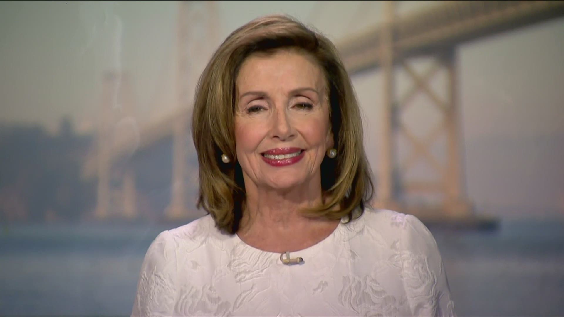 House Speaker Nancy Pelosi said on the Democratic National Convention's third night that President Trump and Sen. Mitch McConnell are 'standing in the way.'