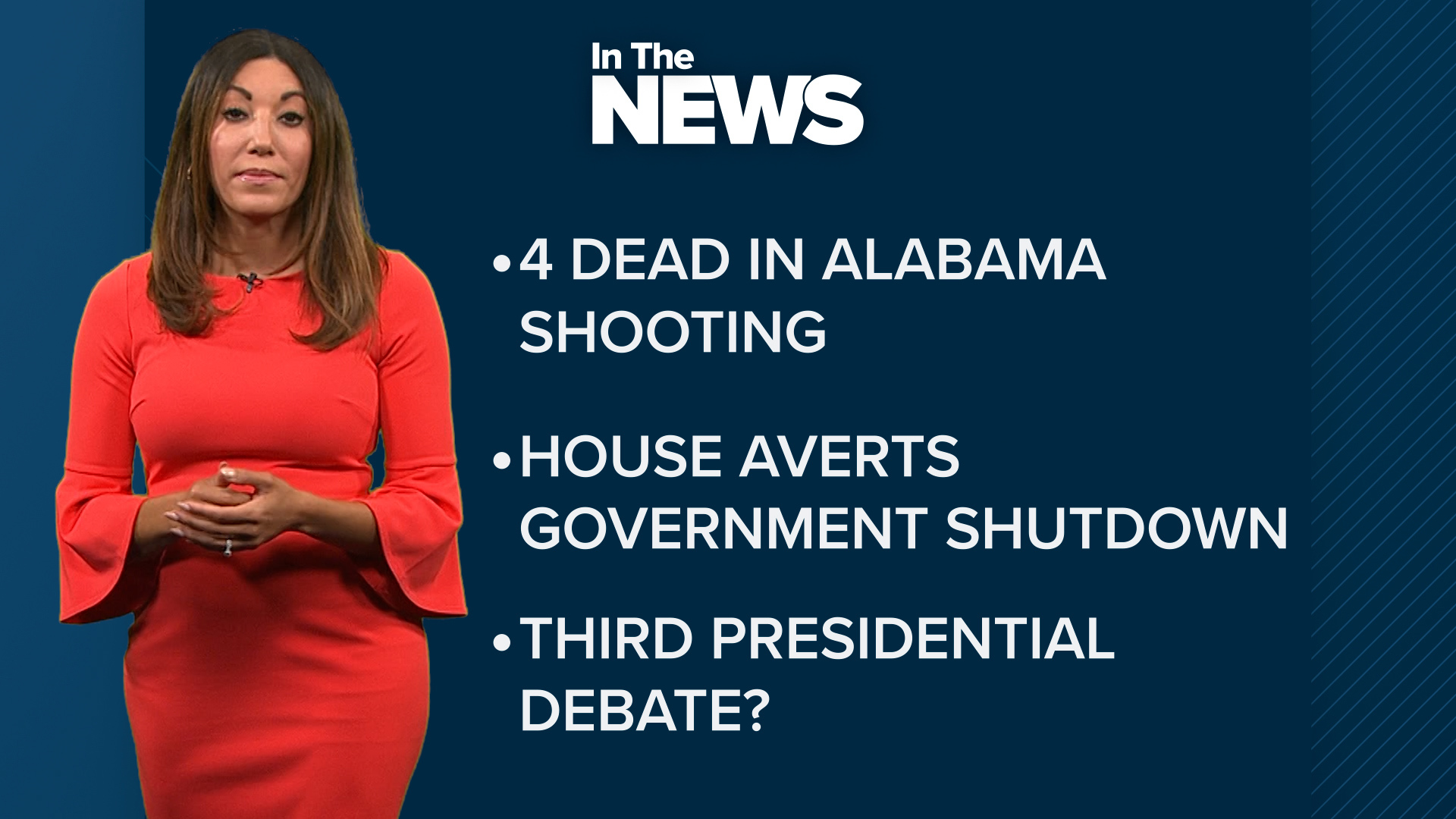 Here's a look at what's in the news from a mass shooting in Alabama and a government shutdown averted for now to fake car seats.