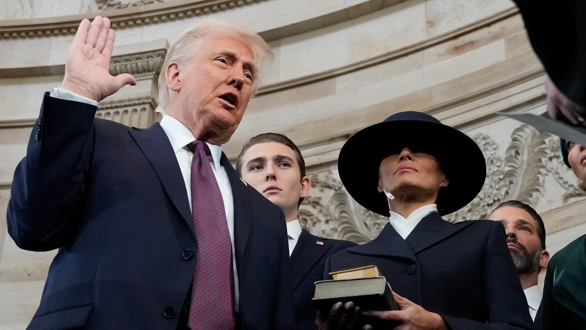 Melania Trump's widebrimmed hat steals fashion spotlight on Inauguration Day