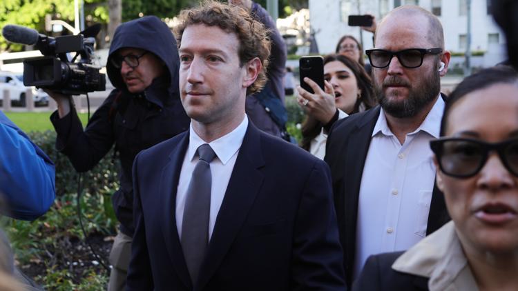 Meta CEO Mark Zuckerberg arrives for a landmark trial over whether social media platforms deliberately addict and harm children
