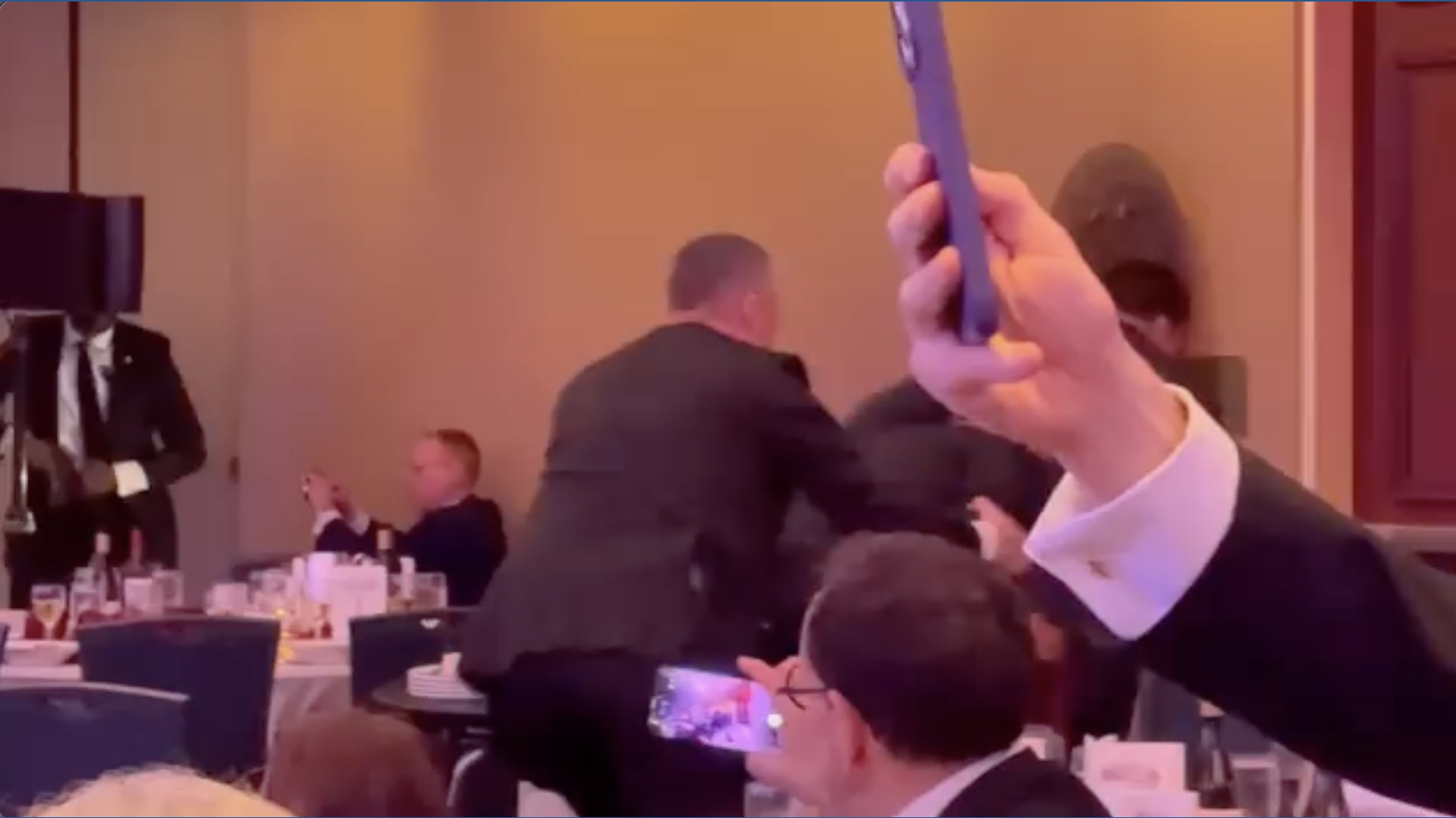 RAW VIDEO: Inside the White House Correspondents' Dinner after gunshots ...