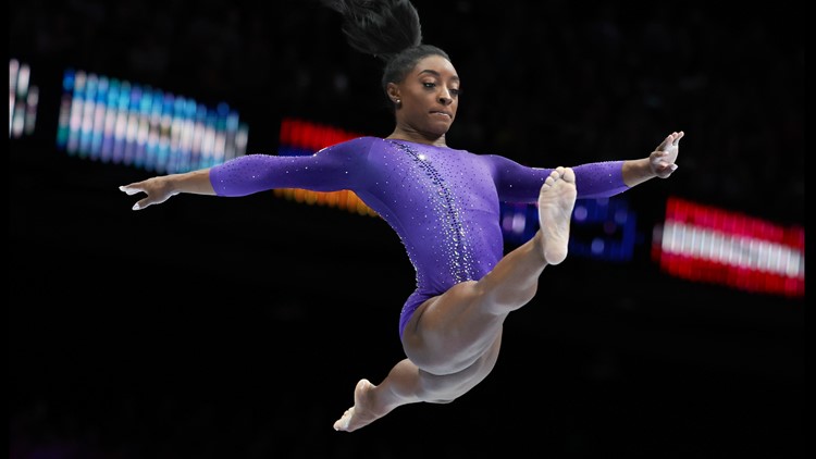 Simone Biles returns to gymnastics competition and blows the roof