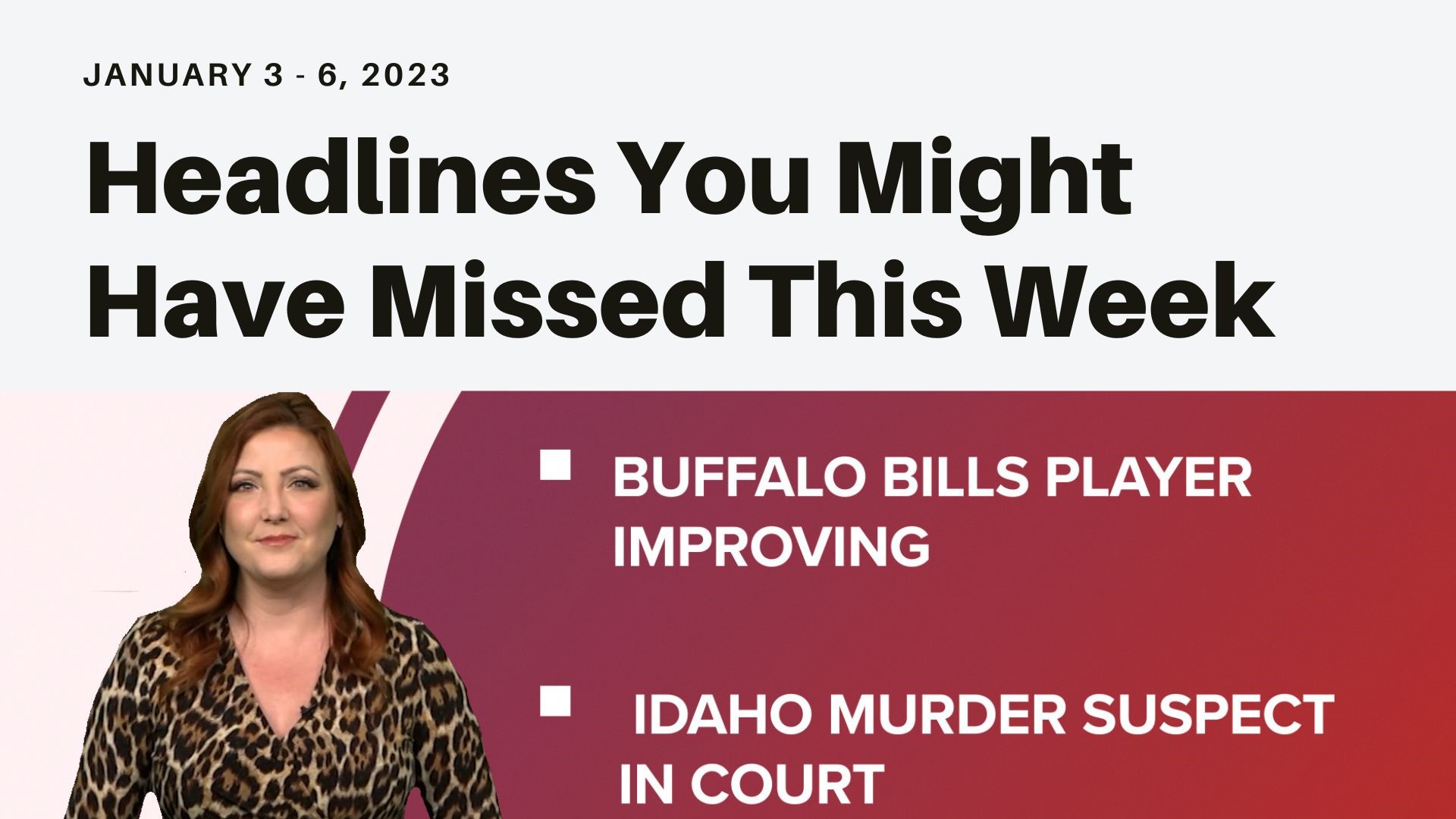 A look at the headlines you might have missed this week from the suspect in Idaho murders now charged to Pope Benedict XVI's funeral and abortion pill updates.