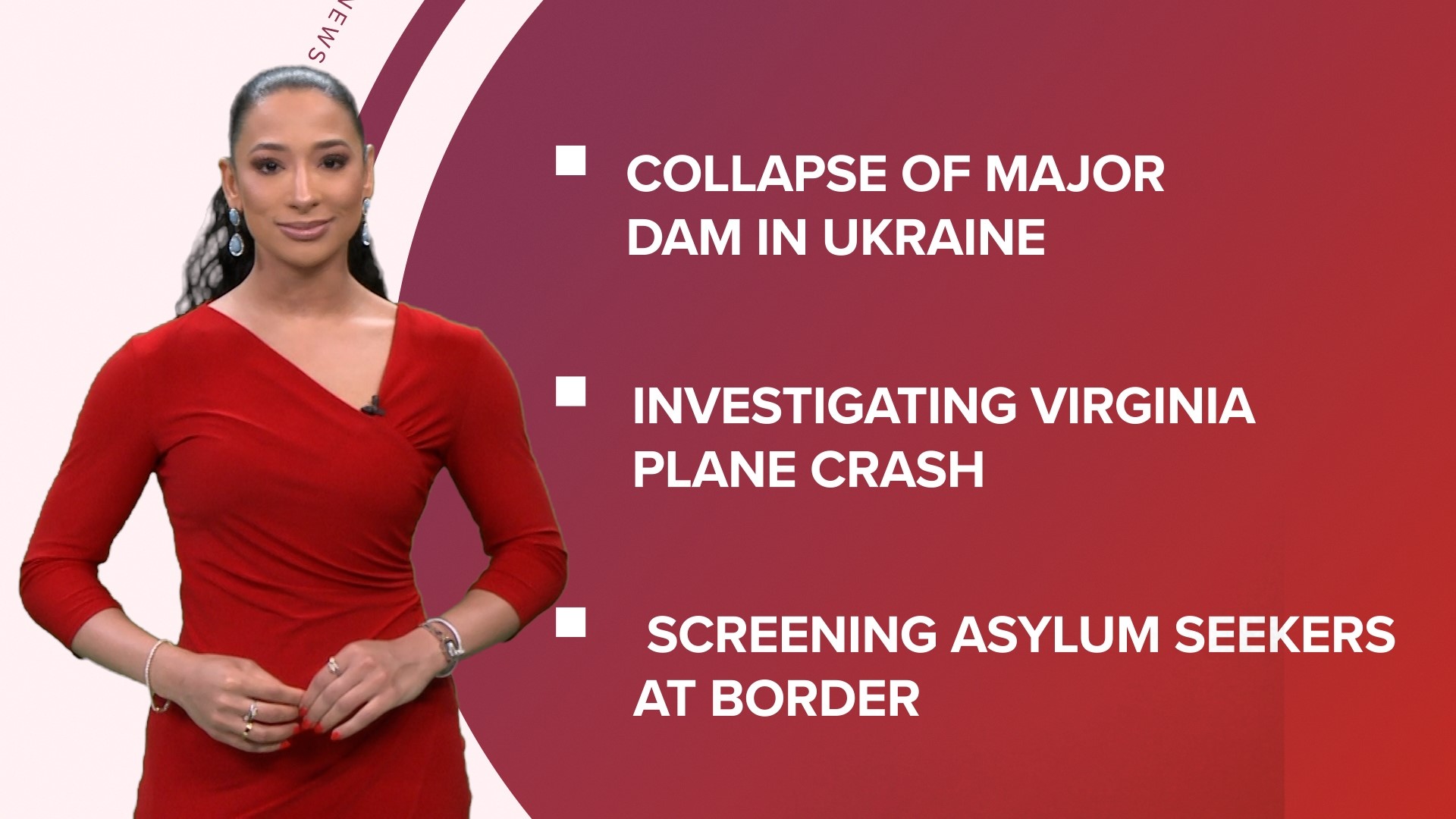 A look at what is happening in the news from a major dam collapsing in Ukraine to the Kansas City Chiefs visit the White House and Apple's new VR headset.