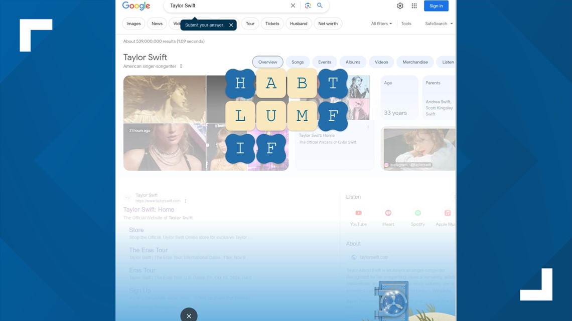 How to play the 1989 (Taylor Swift's Version) song game on Google Search