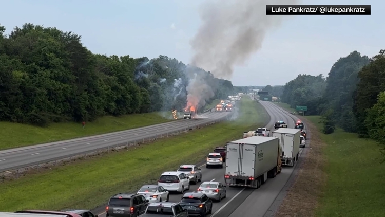 Tennessee interstate closes after truck carrying fireworks catches fire