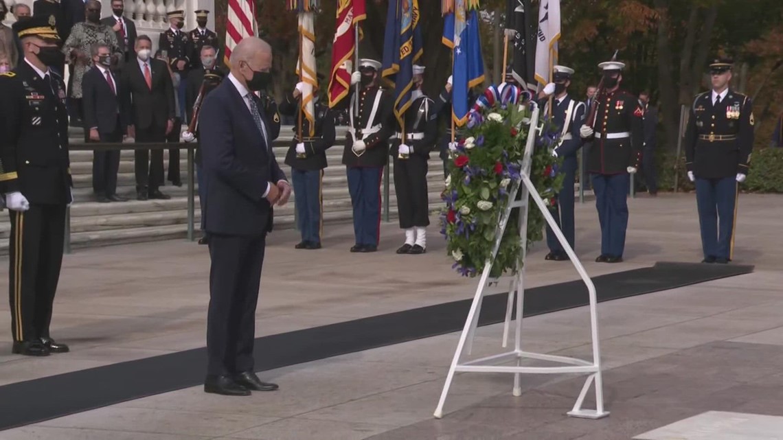 President Biden honors veterans at Arlington National Ceremony