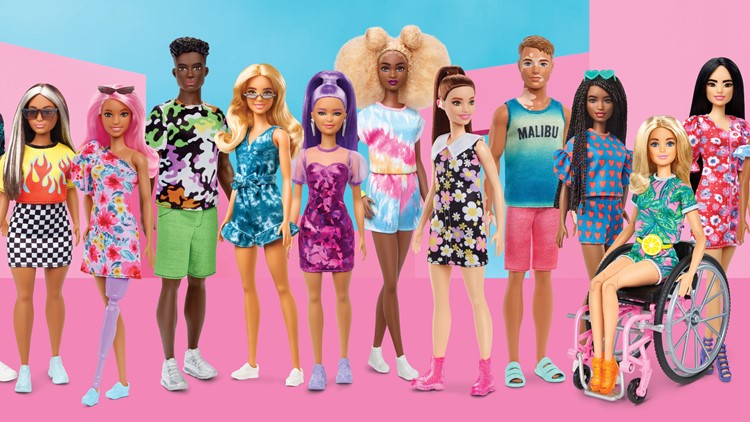 Barbie with over-ear hearing aids, Ken doll with vitiligo added to Fashionistas line