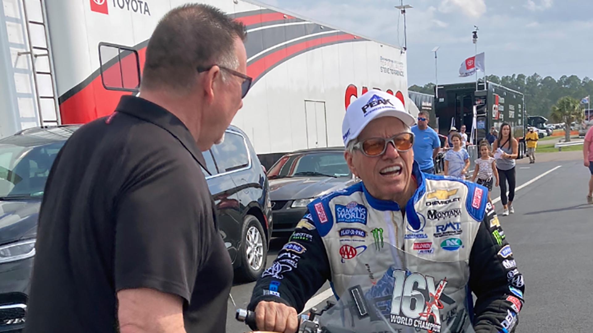 NHRA driver John Force remains hospitalized after fiery crash