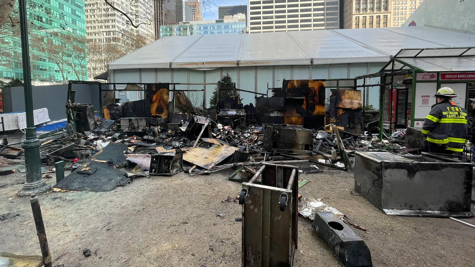 Bryant Park Fire: Popular NYC holiday market briefly catches fire ...