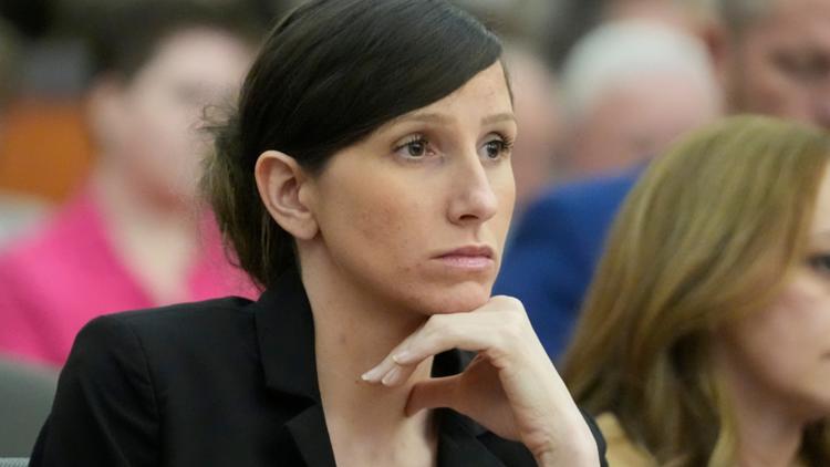 Kouri Richins, a Utah mom who wrote a children's book on grief after her husband's death and is accused of killing him, appears in court in 2024.