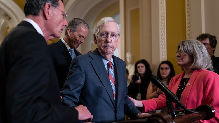 Senate GOP leader McConnell briefly leaves news conference after freezing up mid-sentence