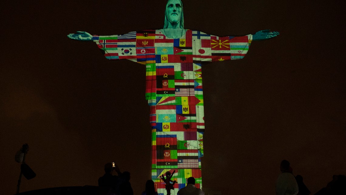 Rio S Christ The Redeemer Statue Lit Up For Coronavirus Victims Wnep Com