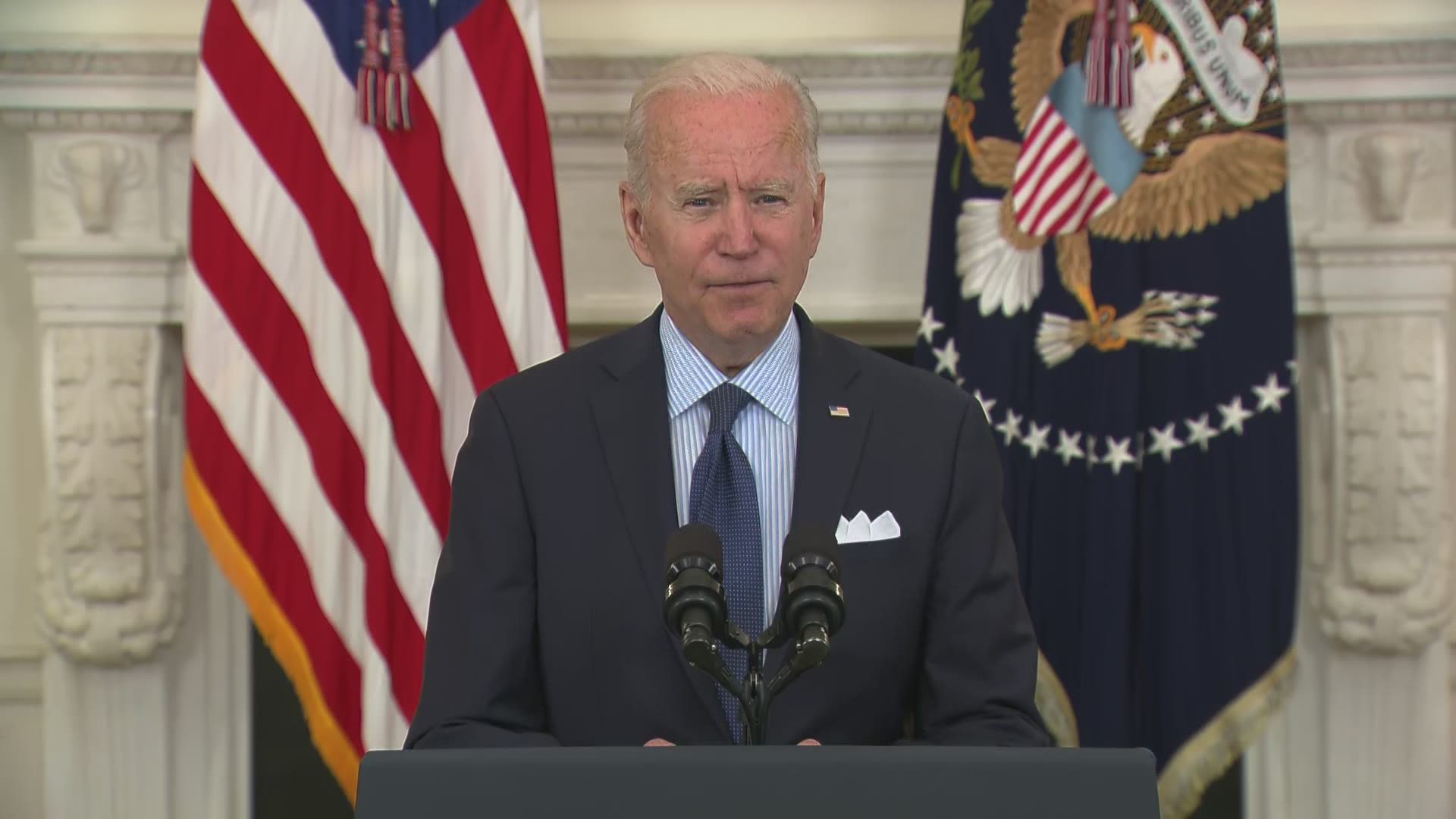 President Joe Biden said Tuesday that if and when the FDA approves COVID vaccines for kids, there will be pharmacy sites ready as soon as the okay is given.