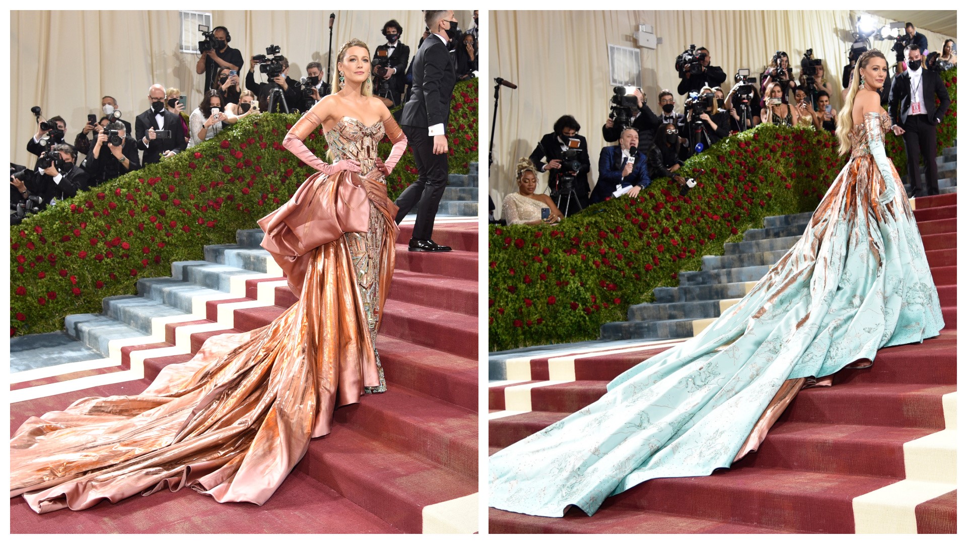 Blake Lively turned heads as she arrived to the 2022 Met Gala in one dress and transitioned into another, right on the famous staircase leading into the ball.