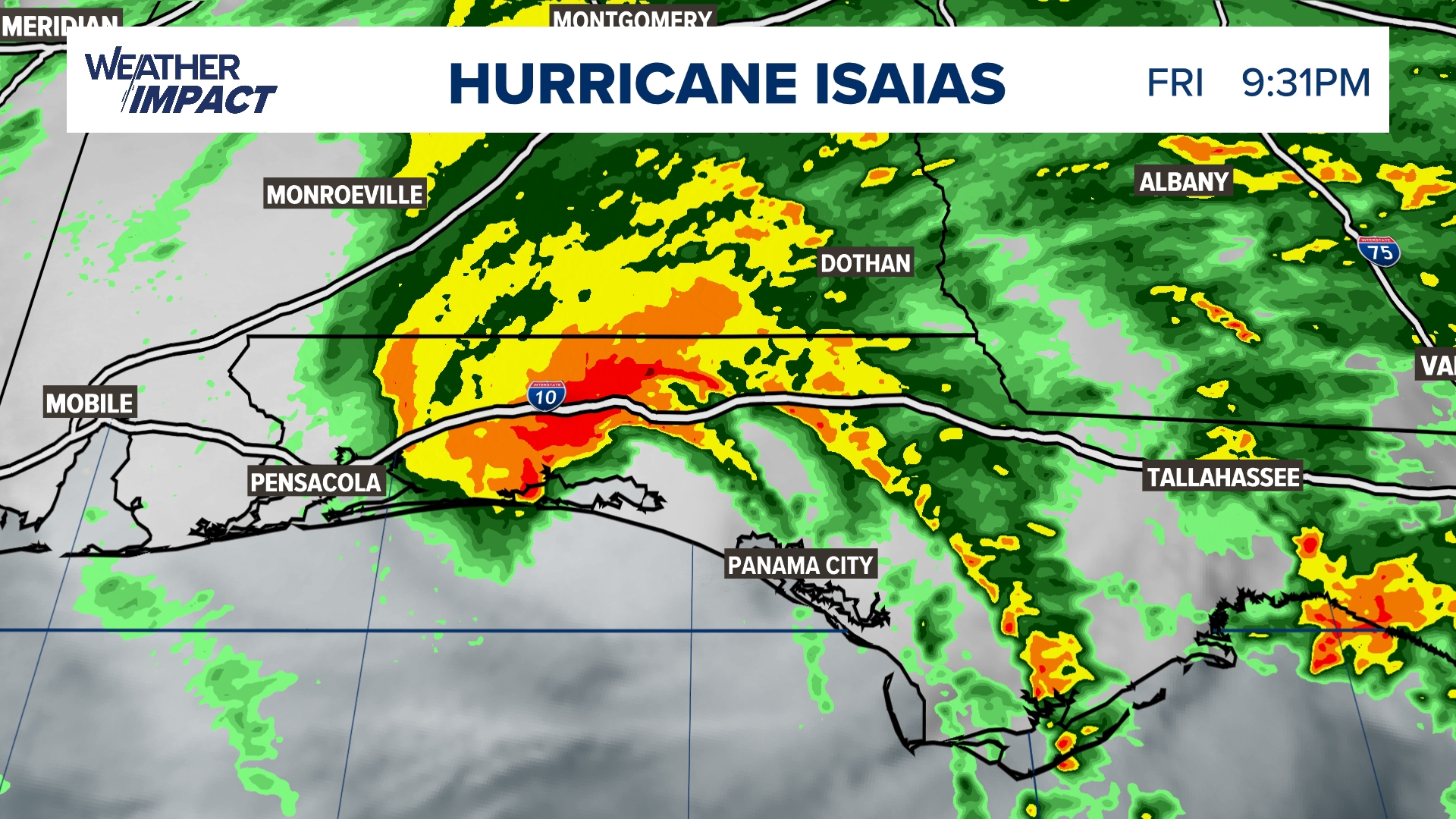 Hurricane Isaias makes landfall along the Gulf coast of Florida