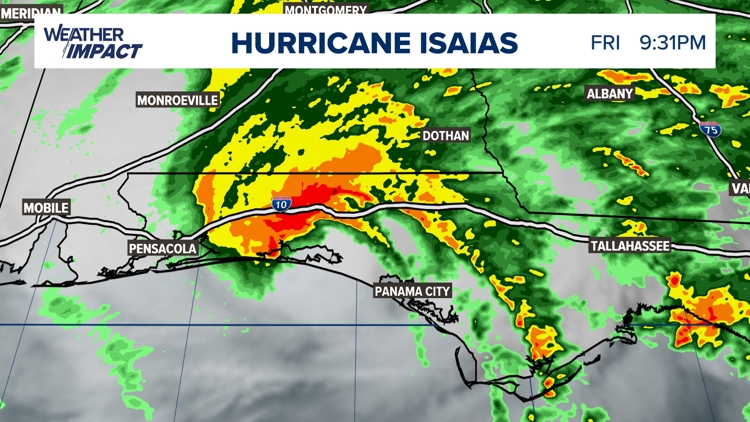 Hurricane Isaias makes landfall along the Gulf coast of Florida