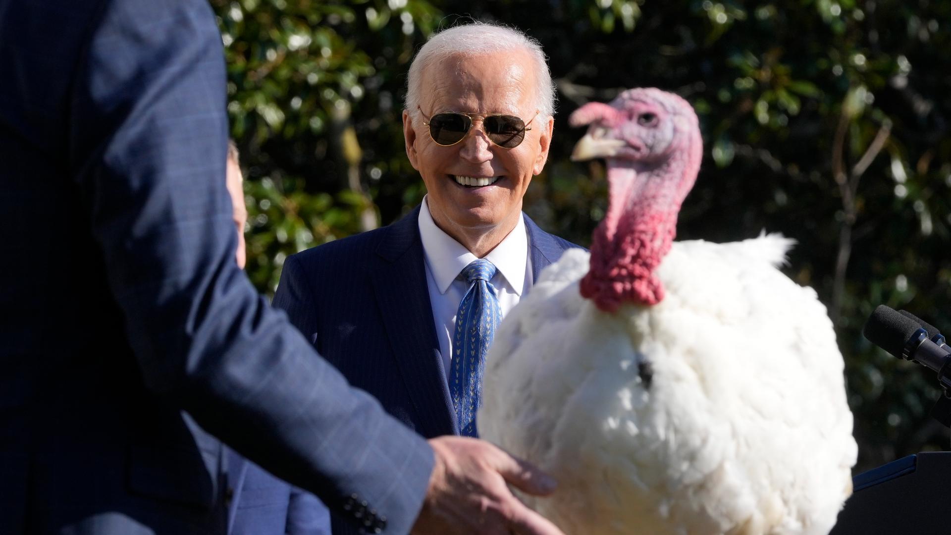 Biden relished the brief ceremony with the pardoned turkeys, named for the official flower of the president's home state of Delaware.