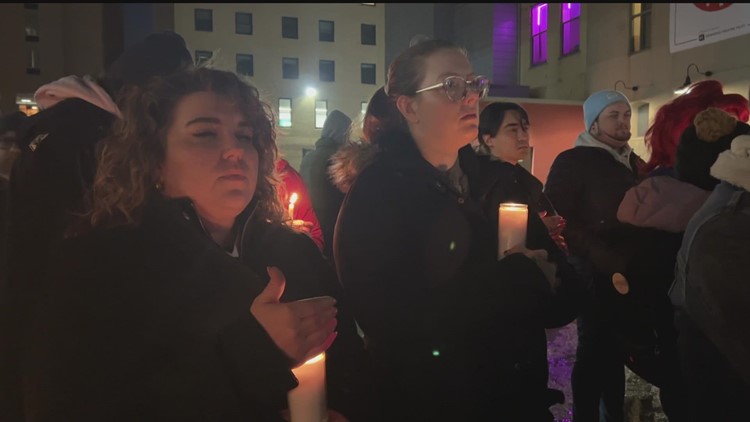 Dozens gather in downtown MPLS for candlelight vigil to remember victims of Club Q shooting