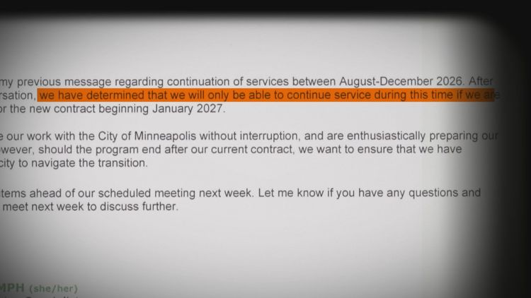 In email, Minneapolis' Behavioral Crisis Response vendor stipulated continuation of services in 2026 on receiving 2027 contract