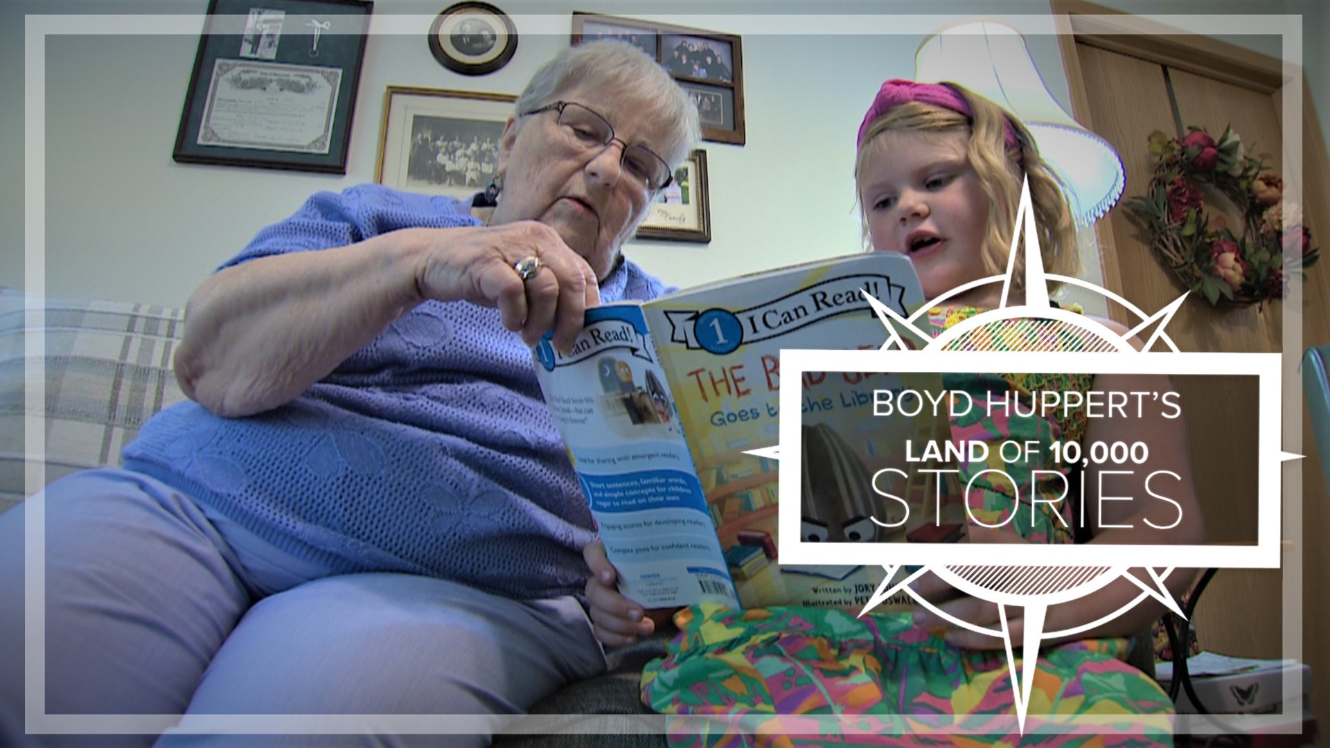 Maggie Kuznia works on her reading while seniors get a visit.