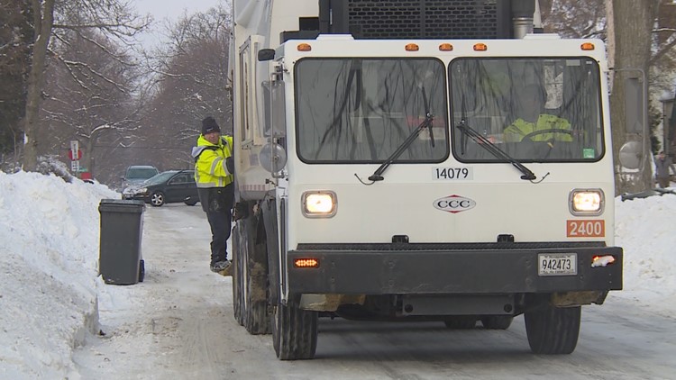 Garbage collection slowed by snow; city leaders ask residents for help