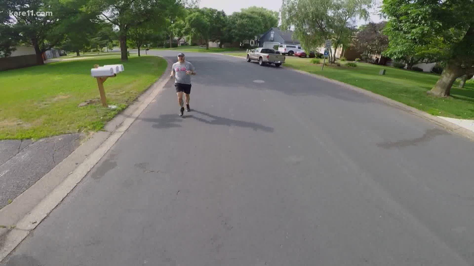 With Grandma's Marathon canceled, Jason DeShaw ran his own race by doing 39 laps around his neighborhood.