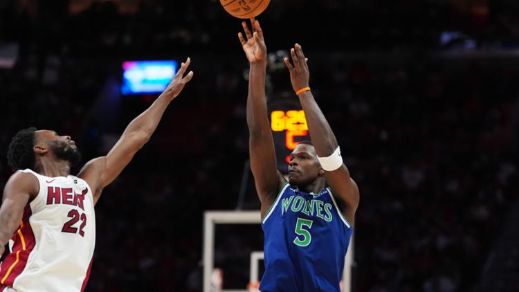 Anthony Edwards scores 45, Wolves roll past Heat 131-106 to spoil Giannis' opener