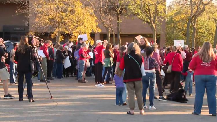 Protesters gather outside St. Paul school board meeting ahead of vote for mid-year cuts