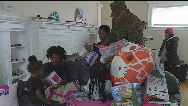 'Toys for Tots' volunteers sort, pack and distribute hundreds of toys for the holidays