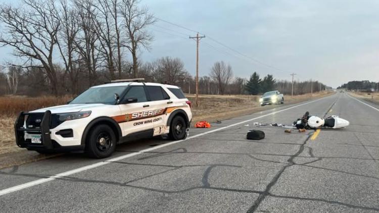 Motorcyclist collides with deputy attempting to make U-turn near Brainerd
