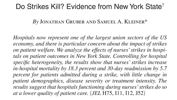 A lesson from the past? A New York study looks at the impact strikes had on patients
