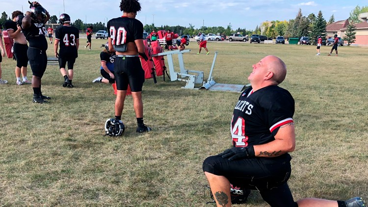 Rookie at 49: North Dakota junior college lineman inspires teammates, steadies the ship