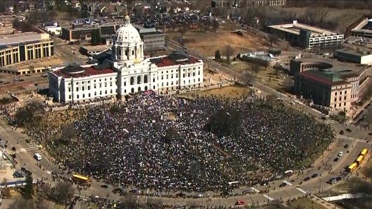 Protesters pack State Capitol grounds for 'Hands Off!' rally