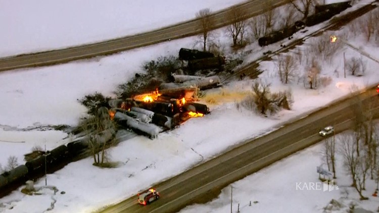 Fiery train derailment in Minnesota prompts evacuations