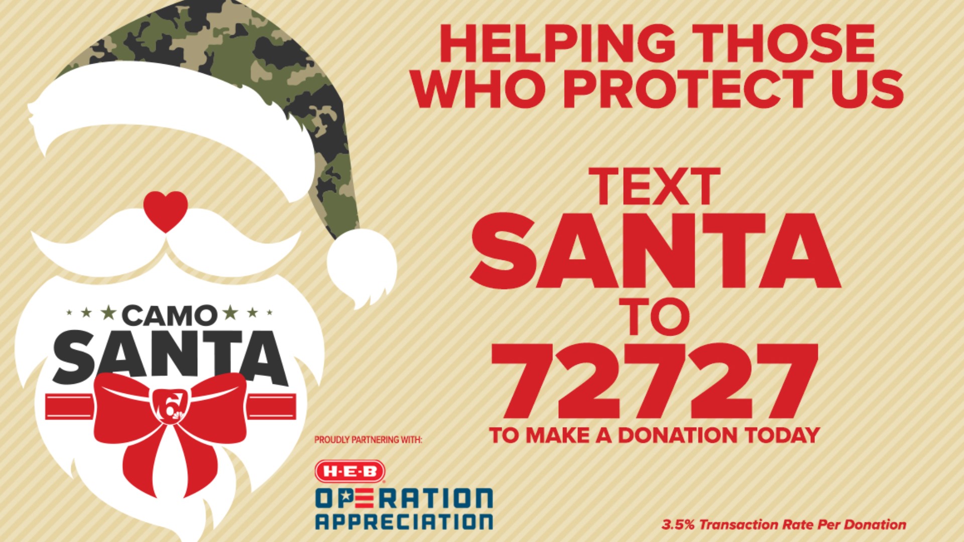 Camo Santa will look a little different in 2020 due to COVID-19 but you can still help military families with a simple text message.