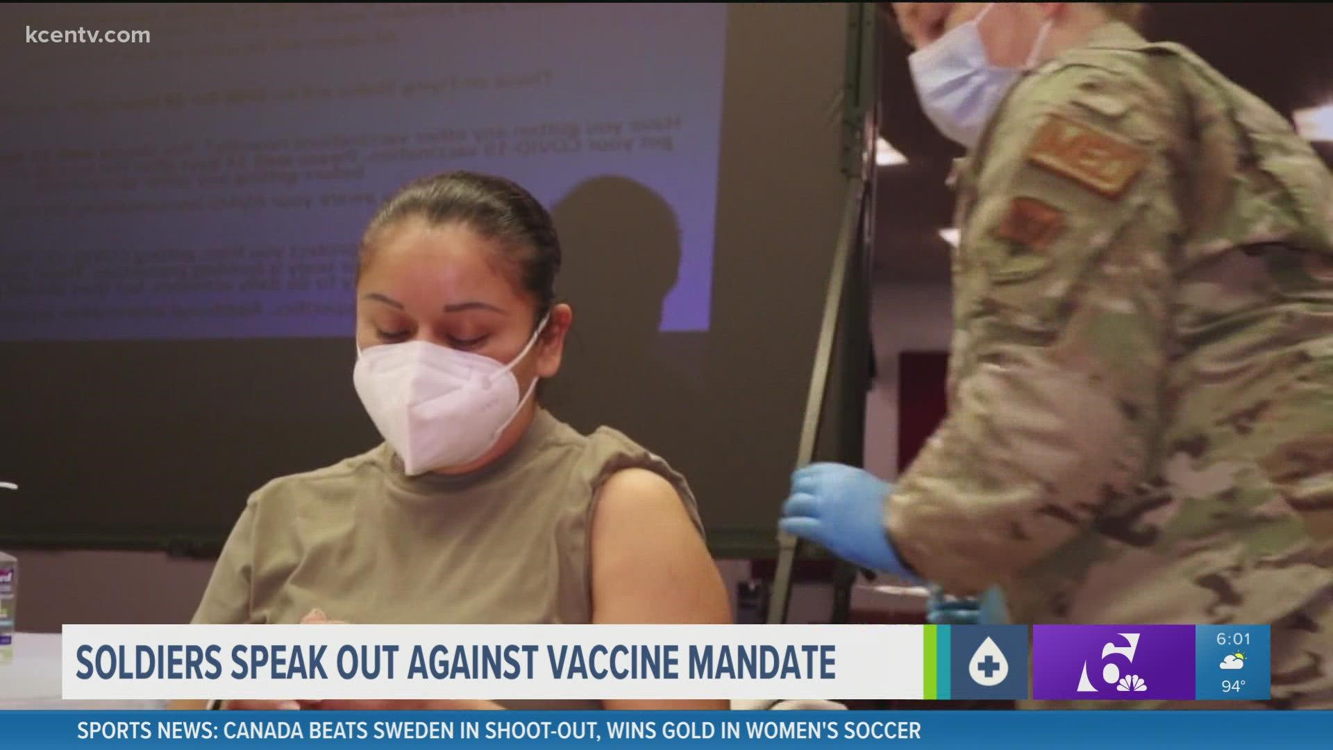 Some Fort Hood soldiers say that not allowing people to choose whether or not they want the vaccine infringes on their rights. More at 10.