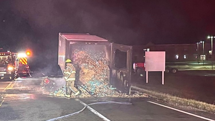 Girl Scout cookies catch fire after semi-truck crash in Kentucky
