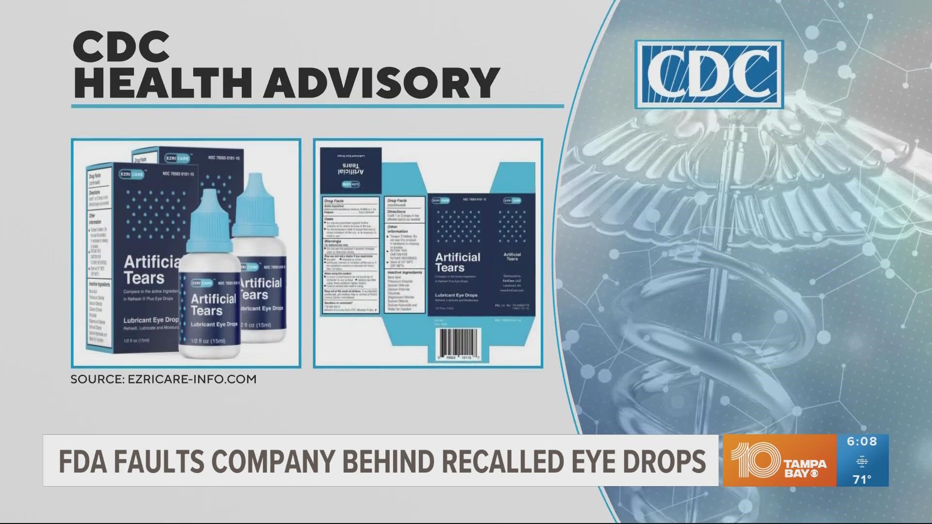 Pharmedica and Apotex are recalling some of their prescription eyedrops used to treat glaucoma.
