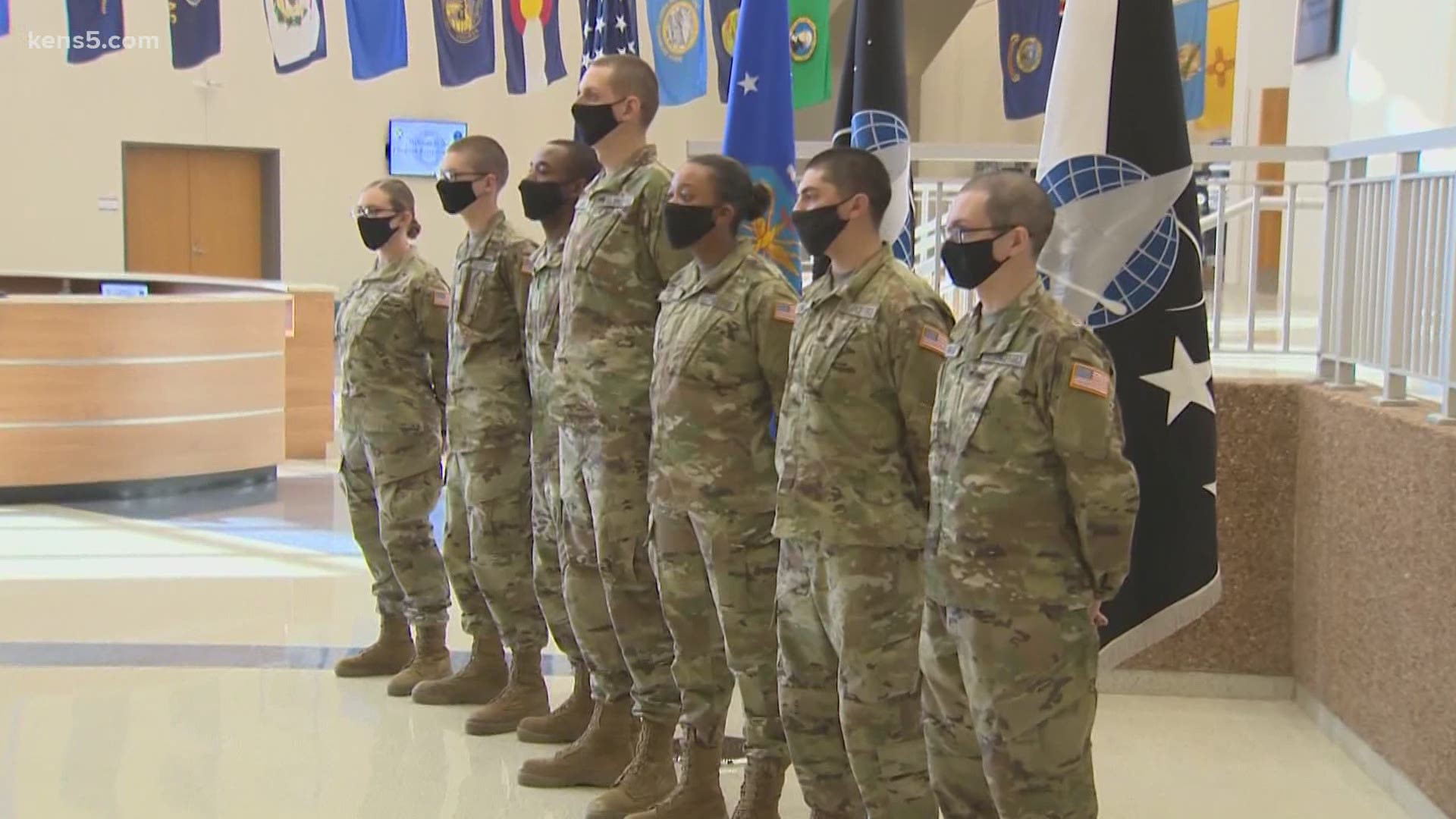 The first seven U.S. Space Force enlistees graduated alongside hundreds of new US Air Force airmen at a ceremony in San Antonio.
