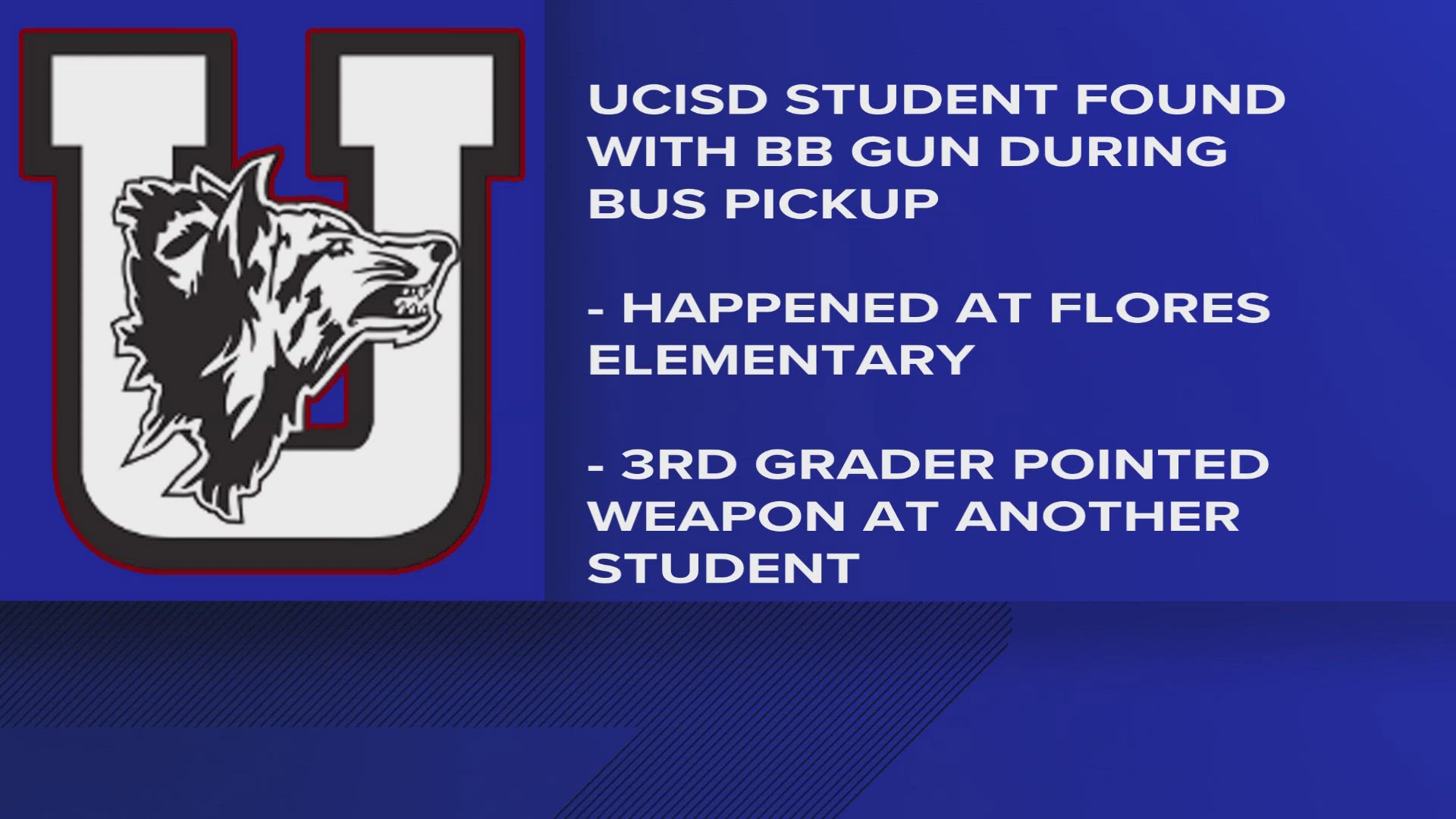 The elementary schooler was found with the weapon during bus pickup.