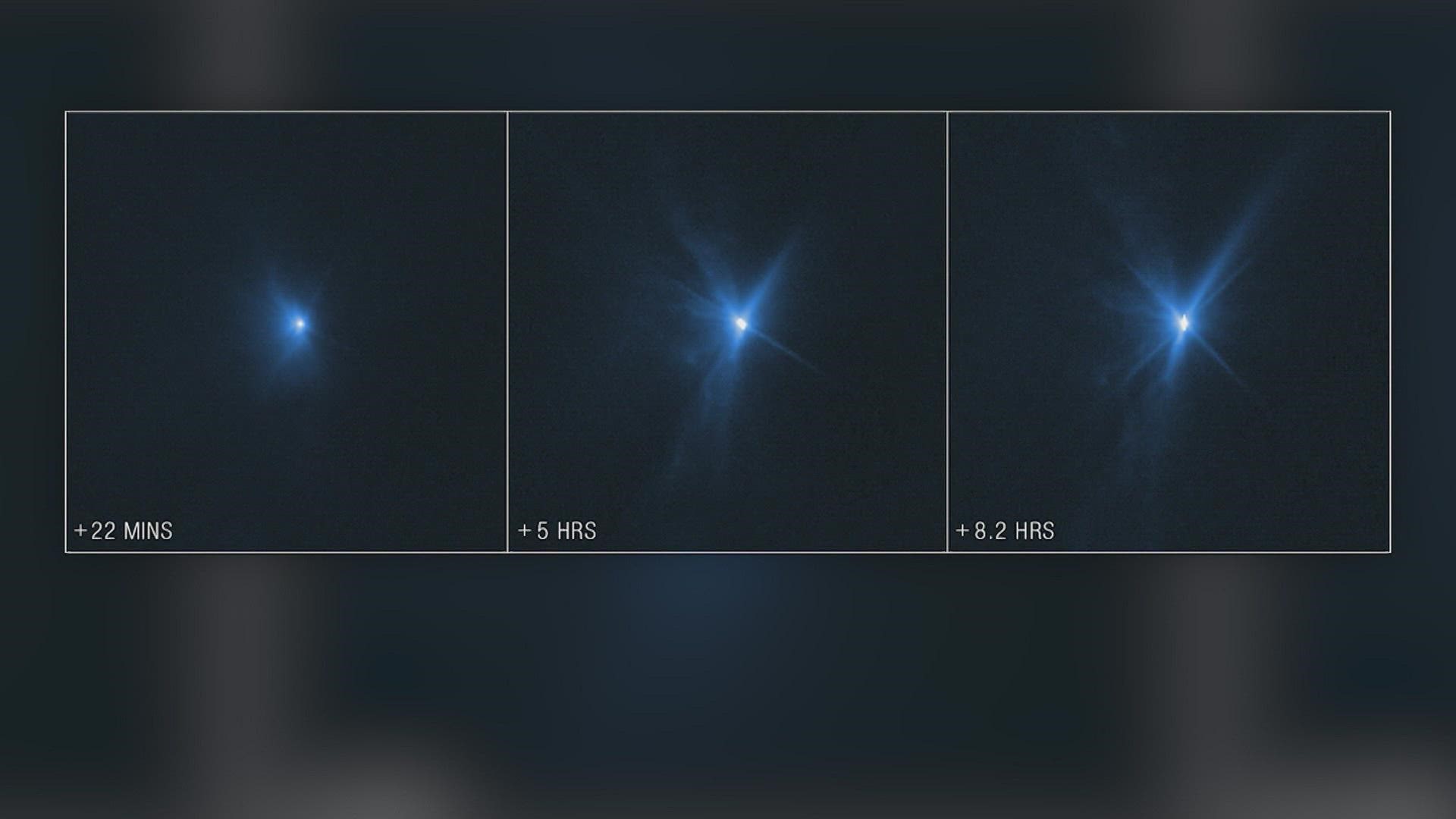 Images from the telescope were taken before and after the crash.