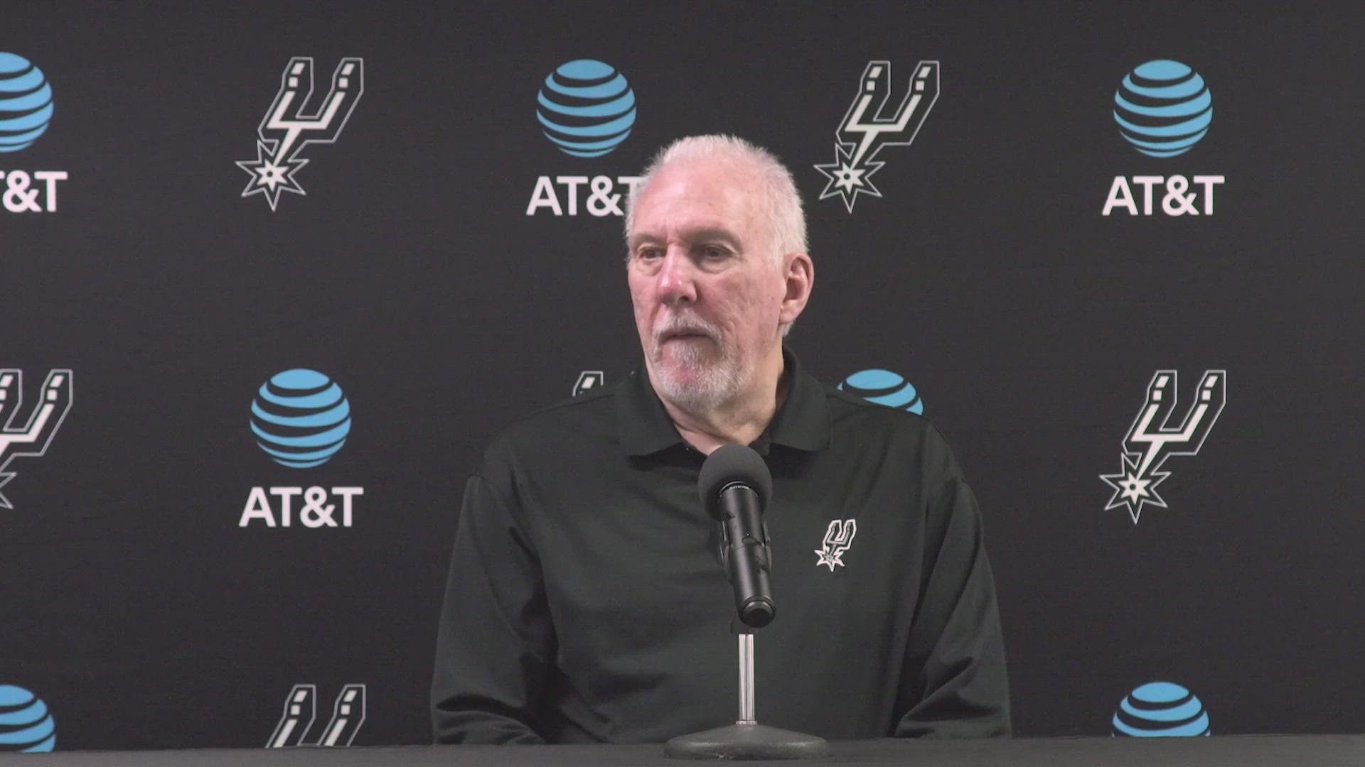 Coach Pop said the two main objectives for the final two games are to stay in rhythm and avoid injuries.
