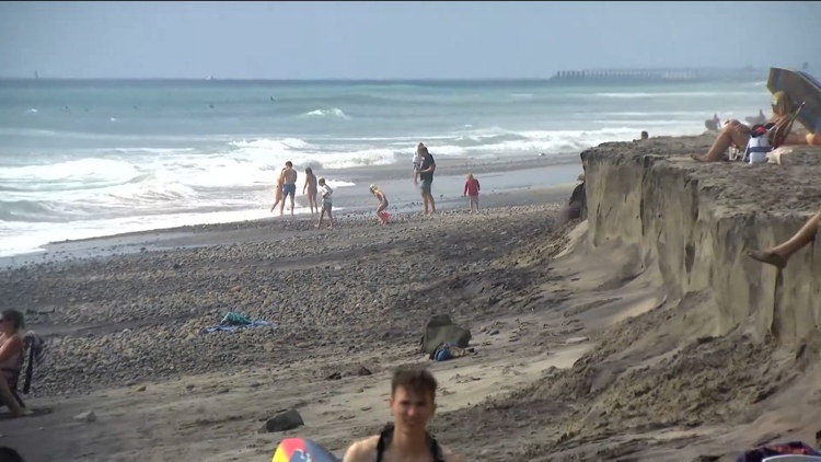Carlsbad beaches face erosion during high surf Labor Day