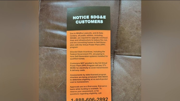 San Diego Utility Alert: Deceptive Mailers Overstate Rate Hikes to Push Battery Program