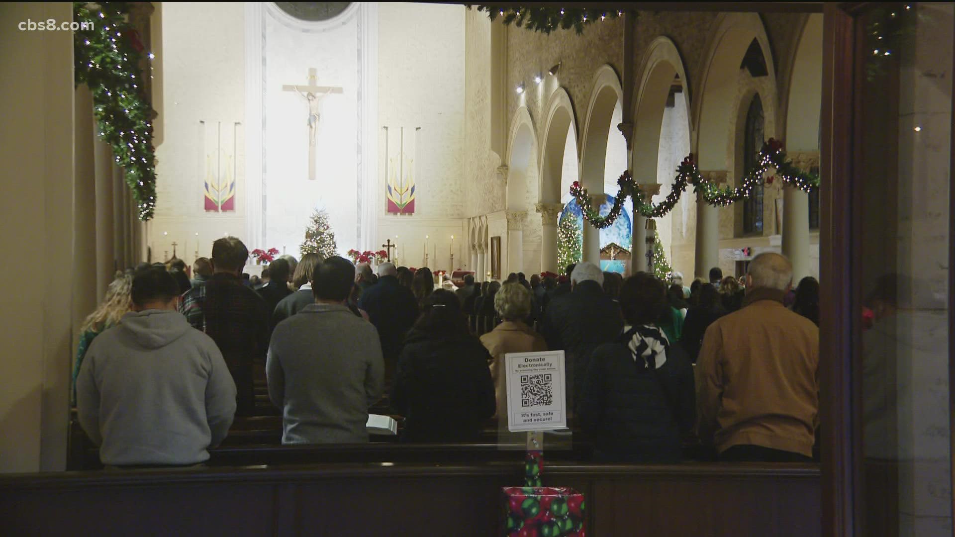 San Diegans attended virtual and in-person church services on Friday, Dec. 24 to celebrate Christmas.